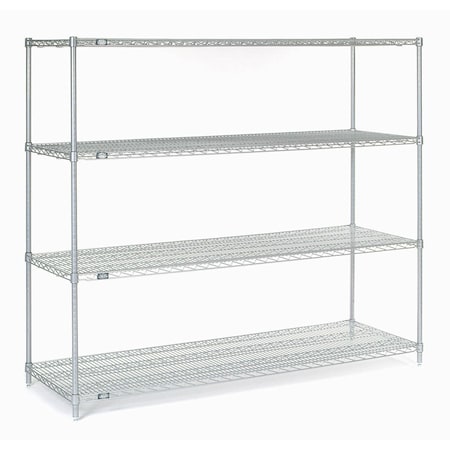 Nexel Chrome Wire Shelving, 72W X 24D x 63H 24726C